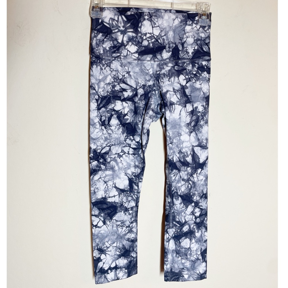 Lululemon Wunder Under High Rise Dual Shibori Antique White Baltic Grey Tights 4